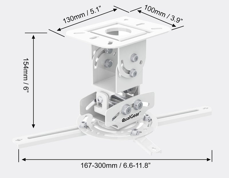 QualGear PRB-717-Wht Ceiling Mount Projector Accessory - Image 2